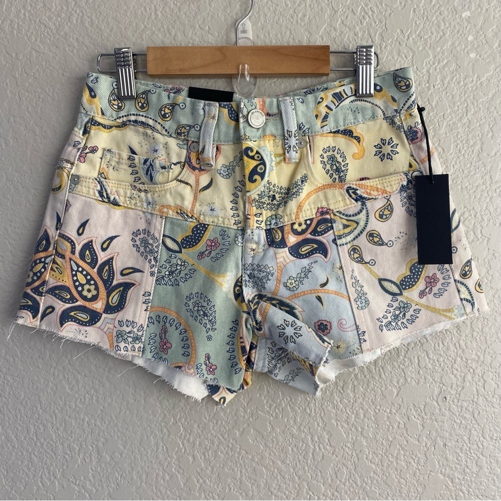 Blank NYC the Borrow Patchwork Denim Shorts